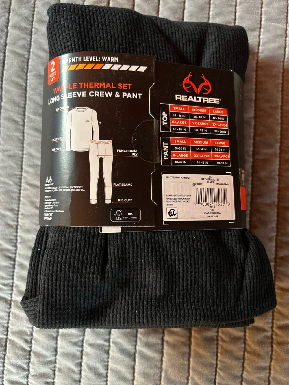 Realtree Black Waffle Thermal